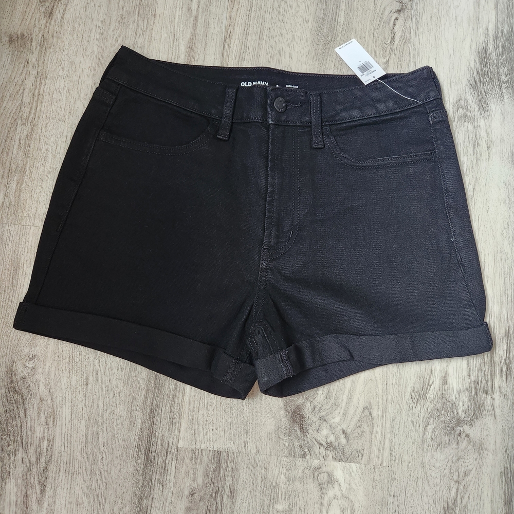 Old Navy High Rise Wow Women's Black Jean Shorts Size 4